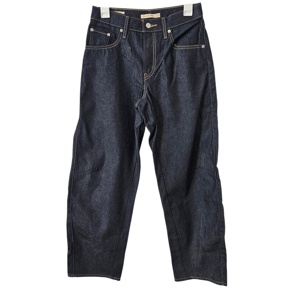 Levi's Premium Baggy Dad Barrel Jeans Dark Indigo Blue Size 26
